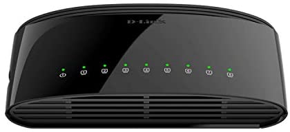 D-Link Ethernet Switch, 8-Port Gigabit Plug n Play Compact Design Fanless Desktop (DGS-1008G), Black