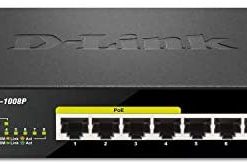 D-Link PoE Switch, 8 Port Ethernet Gigabit Unmanaged Desktop Switch with 4 PoE Ports 68W Budget (DGS-1008P),Black