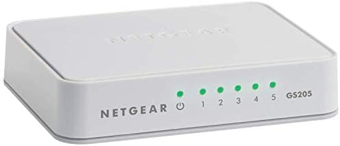 NETGEAR 5-Port Gigabit Ethernet Unmanaged Switch, Desktop, 10/100/1000Mbps (GS205)