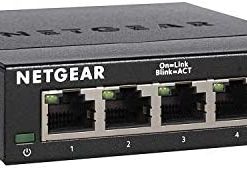 NETGEAR 5-Port Gigabit Ethernet Unmanaged Switch (GS305) - Home Network Hub, Office Ethernet Splitter, Plug-and-Play, Fanless Metal Housing, Desktop or Wall Mount