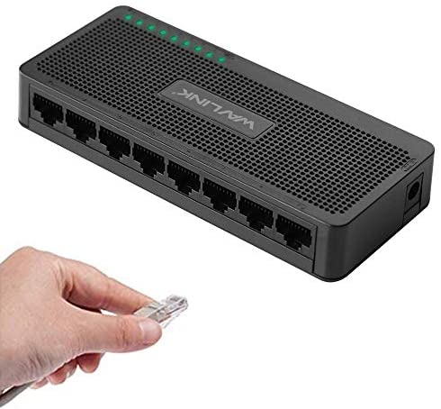 WAVLINK 8 Port Fast Ethernet Network Switch,10/100M Desktop Switch,Unmanaged Ethernet Splitter,Plug and Play Ethernet Hub