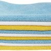 Amazon Basics Blue, White, and Yellow Microfiber Cleaning Cloth - Pack of 24