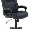 Amazon Basics Classic Puresoft PU-Padded Mid-Back Office Computer Desk Chair with Armrest - Black