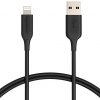 Amazon Basics Lightning to USB Cable - MFi Certified Apple iPhone Charger, Black, 3-Foot (2-Pack) (Durability Rated 4, 000 Bends) upgrade