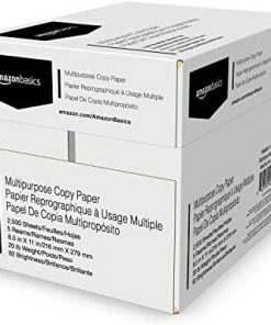Amazon Basics Multipurpose Copy Printer Paper - White, 8.5 x 11 Inches, 5 Ream Case (2,500 Sheets)