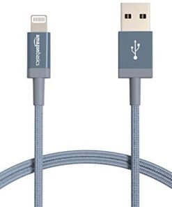 Amazon Basics Nylon Braided Lightning to USB Cable - MFi Certified Apple iPhone Charger, Dark Gray, 6-Foot (Durability Rated 4, 000 Bends) upgrade