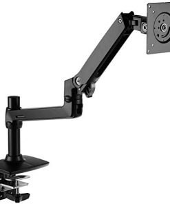 Amazon Basics Premium Single Monitor Stand - Lift Engine Arm Mount, Aluminum - Black