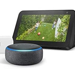 Amazon Smart Home Bundle: Echo Show 5, Ring Stick Up Cam (Battery), Echo Dot (3rd Gen), and Amazon Smart Plug