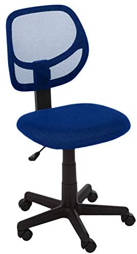 AmazonBasics Low-Back Computer Task Office Desk Chair with Swivel Casters - Blue