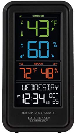 La Crosse Technology S82967-INT Wireless Digital Personal Weather Station, Black