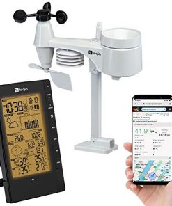 Logia 5-in-1 Indoor/Outdoor Weather Station Remote Monitoring System w/PC Connect | Temperature, Humidity, Wind Speed/Direction, Rain & More | Wireless Backlit LCD Screen Forecast Data, Alarm, Alerts