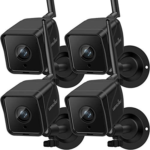 Security Camera Outdoor, Wansview 1080P Wired WiFi IP66 Waterproof Surveillance Home Camera with Motion Detection,2-Way Audio, ONVIF and RTSP Protocol and Compatible with Alexa W6-4PACK (Black)
