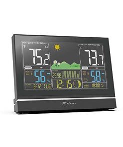 Wittime Latest 2076 Weather Station, Wireless Indoor Outdoor Thermometer, High Precision Temperature and Humidity, Weather Forecast and Barometer, Calendar with Moon Phase, 7.5-inch HD Large Screen