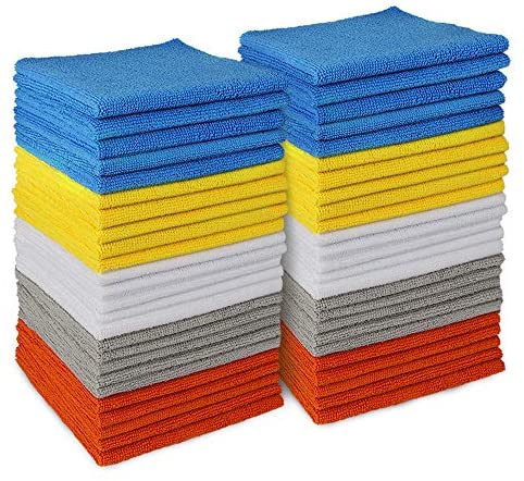 AIDEA Microfiber Cleaning Cloths, Cleaning Cloth Drying Towel, All-Purpose Softer Highly Absorbent, Lint Free, Streak Free Wash Cloth for House, Kitchen, Car, Window, Gifts-50PK (12in.x 12in.)