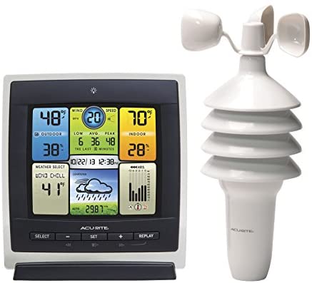AcuRite Notos (3-in1) 00589 Pro Color Weather Station with Wind Speed, Temperature and Humidity,Full Color