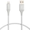 Amazon Basics Double Braided Nylon Lightning to USB Cable - Advanced Collection, MFi Certified Apple iPhone Charger, Silver, 6-Foot (Durability Rated 10, 000 Bends) upgrade