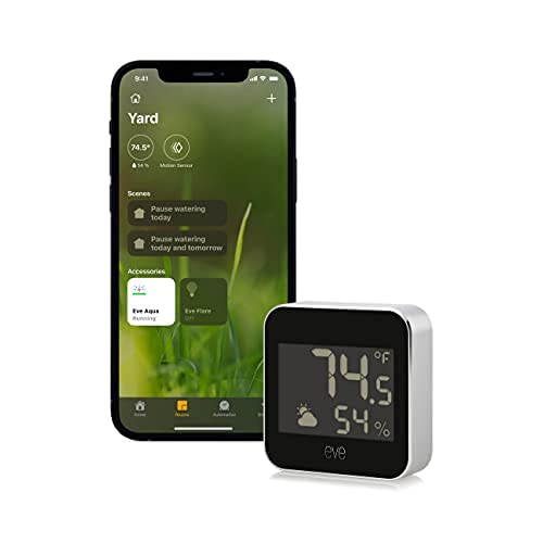Eve Weather - Apple HomeKit Smart Home, Connected Outdoor Weather Station for Tracking Temperature, Humidity & Barometric Pressure, Precision Sensors, Wireless, Bluetooth and Thread