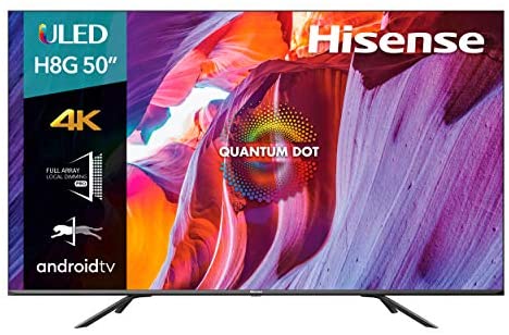 Hisense 50-Inch Class H8 Quantum Series Android 4K ULED Smart TV with Voice Remote (50H8G, 2020 Model)