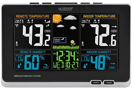 La Crosse Technology 308-1414MB-INT Wireless Color Weather Station with Mold Indicator, Black