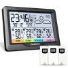 Newentor Weather Station Wireless Indoor Outdoor Multiple Sensors, Digital Atomic Clock Weather Thermometer, Temperature Humidity Monitor Forecast Weather Stations with Backlight