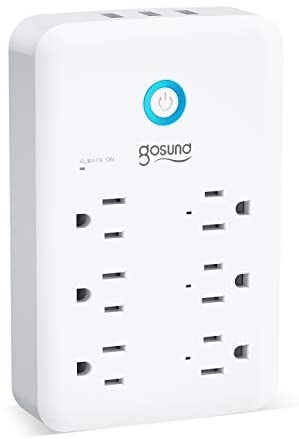 Smart Outlet, Gosund Wall Outlet Extender (15A/1800W), Multi WiFi Plug with 3 USB Ports (5V/3A 24W) and 6 Outlet Wall Adapter Plug Expanders Surge Protector Works with Alexa and Google Home