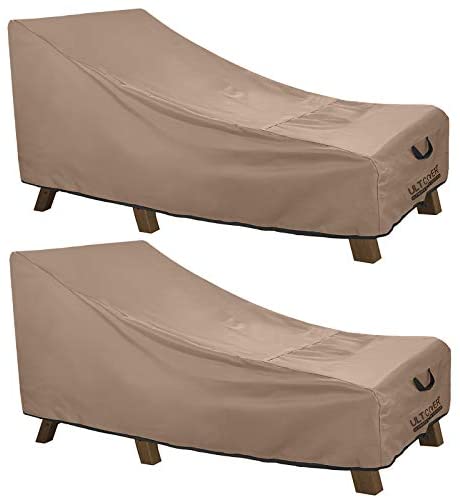 ULTCOVER Waterproof Patio Lounge Chair Cover Heavy Duty Outdoor Chaise Lounge Covers 2 Pack - 76L x 32W x 32H inch