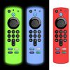 [3Pack] Protective Case for Alexa Voice Remote (3rd Gen)(2021 Release), Silicone Cover Case for Fire TV Stick 2021 Remote Control with Anti-Loss Strap [Light Weight/Shock Proof] [Blue+Green+Red]