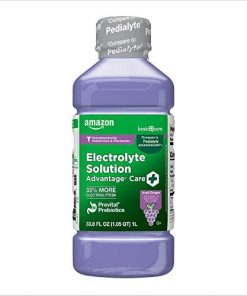 Amazon Basic Care Advantage Care Plus Electrolyte Solution, Iced Grape, Helps Prevent Dehydration, fluids, zinc and Electrolytes, 1 Liter