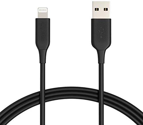 Amazon Basics Lightning to USB Cable - MFi Certified Apple iPhone Charger, Black, 6-Foot (5-Pack) (Durability Rated 4, 000 Bends) upgrade