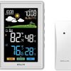 BALDR Weather Station Wireless Indoor Outdoor Thermometer - Color LCD Display Weather Forecast - Atomic Wall Clock - Temperature and Humidity Monitor - Digital Calendar - 5 Level Backlight Brightness