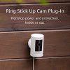 Certified Refurbished Ring Stick Up Cam Plug-In HD security camera with two-way talk, Works with Alexa - White