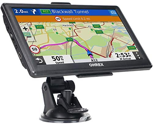 GPS Navigation for Truck & RV & Car, 7 Inch OHREX GPS Navigation System, GPS for Truck Drivers Commercial, 2021 Maps with Free Lifetime Update, Spoken Turn-by-Turn Directions, Driver Alerts