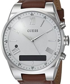 GUESS Men's Stainless Steel Connect Smart Watch - Amazon Alexa, iOS and Android Compatible, Color: Brown (Model: C0002MB1)
