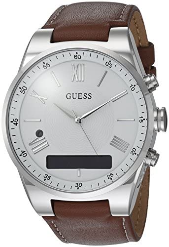 GUESS Men's Stainless Steel Connect Smart Watch - Amazon Alexa, iOS and Android Compatible, Color: Brown (Model: C0002MB1)
