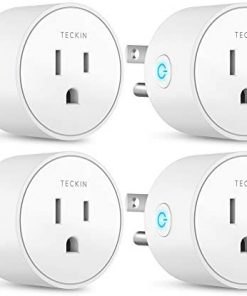 Smart Plug Works with Alexa Google Assistant SmartThings for Voice Control, Teckin Mini Smart Outlet Wifi plug with Timer Function, No Hub Required, White Fcc Etl Certified
