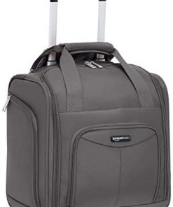 Amazon Basics Underseat Carry-On Rolling Travel Luggage Bag, 14 Inches, Grey