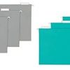 AmazonBasics Hanging Folders, Letter Size, Gray, 25-Pack & Hanging Folders, Letter Size, Aqua, 25-Pack