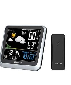BALDR Color Display Digital Wireless Indoor/Outdoor Weather Station | Thermometer & Hygrometer - Displays Temperature, Humidity, and Barometer - Constant Backlight with Dimmer - Power Adapter Included