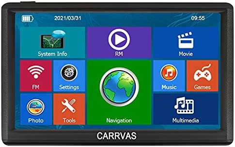 CARRVAS 7inch GPS Navigation for Truck RV Car The 2021 Latest Map Touch Screen Truck GPS Satellite Navigation，Poi and Speed Camera Warning with Voice Guidance Free Lifetime Map Updates