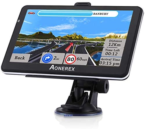 GPS Navigation for Car Truck 7 Inch Touch Screen Voice Navigation Vehicle GPS for Car HGV, Speeding Warning, 2021 Maps, Free Lifetime Maps Update of USA Canada Mexico