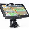 LOVPOI GPS Navigation for Car, GPS for Truck Drivers Commercial(7 Inch), 2021Map with Free Lifetime Updates, Auto RV GPS Navigation System, Spoken Turn by Turn Directions, Speed Limit Warnings