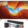Sony XBR65X900H 65 inch X900H 4K Ultra HD Full Array LED Smart TV (2020 Model) Bundle with Deco Gear Home Theater Soundbar with Subwoofer, Wall Mount Accessory Kit, 6FT 4K HDMI 2.0 Cables and More