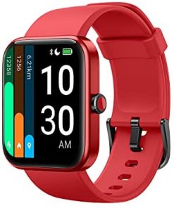 YAMAY Smart Watch for Android Phones Compatible with iPhone Samsung 2021 Ver., Watch for Men Women with 1.69" HD Large Screen Alexa Built-in, Blood Oxygen & Heart Rate Monitor 5ATM Waterproof (Red)