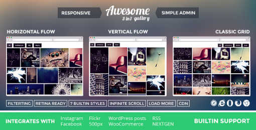 Awesome Gallery - Instagram, Flickr, Facebook galleries on your site.
