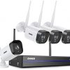 【2K & 8CH Expandable】 ANNKE 3MP Wireless Security Camera System, 8 Channel WiFi Surveillance NVR Kit with 4×3MP Outdoor IP Cameras, Work with Alexa, 100 ft Night Vision, NO HDD Included-WS300