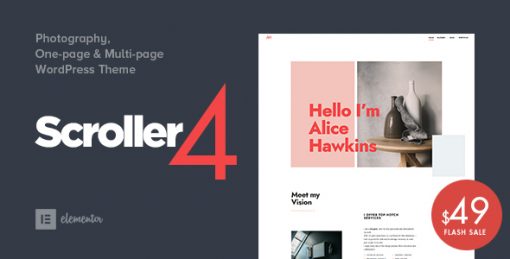 Scroller - Photography One Page / Multi-page WordPress Theme