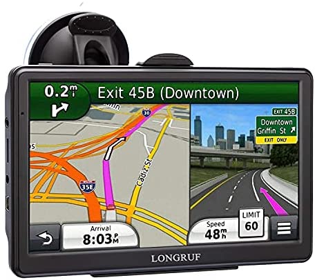 7inch GPS Navigation for Car Truck GPS Big Touchscreen Truck GPS Vehicle GPS Navigation System with POI Speed Camera Warning Voice Guidance Lane and Free Lifetime Map Updates