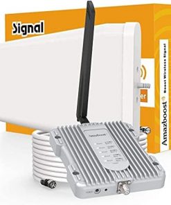 Amazboost S1 Cell Phone Signal Booster-Verizon, AT&T, Sprint, T-Mobile 2G,3G, 4G and LTE(All US Carriers-band12, 13,17,5,25,2,4),Cell Phone Repeater with Antenna for Home Covers Up to 2500 Sq Ft