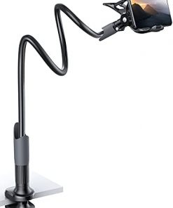 Phone Holder Bed Gooseneck Mount - Lamicall Cell Phone Clamp Clip for Desk, Flexible Lazy Long Arm Headboard Bedside, Overhead Mount Stand, Compatible with Phone 12 Mini 11 Pro Xs Max XR X 8 7 6 Plus