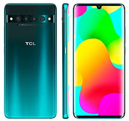 TCL 10 Pro Unlocked Android Smartphone with 6.47" AMOLED FHD + Display, 64MP Quad Rear Camera System, 128GB+6GB RAM, 4500mAh Fast Charging Battery - Forest Mist Green